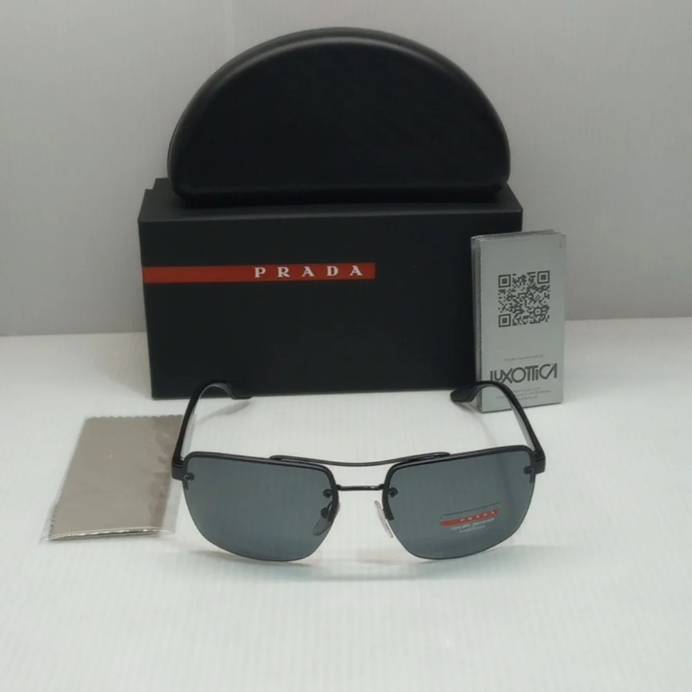Prada men polarized sunglasses sps 60u 1AB 5z1 made in Italy New